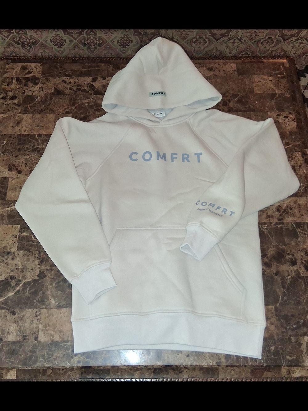 COMFRT Women's White Logo Pullover Hoodie